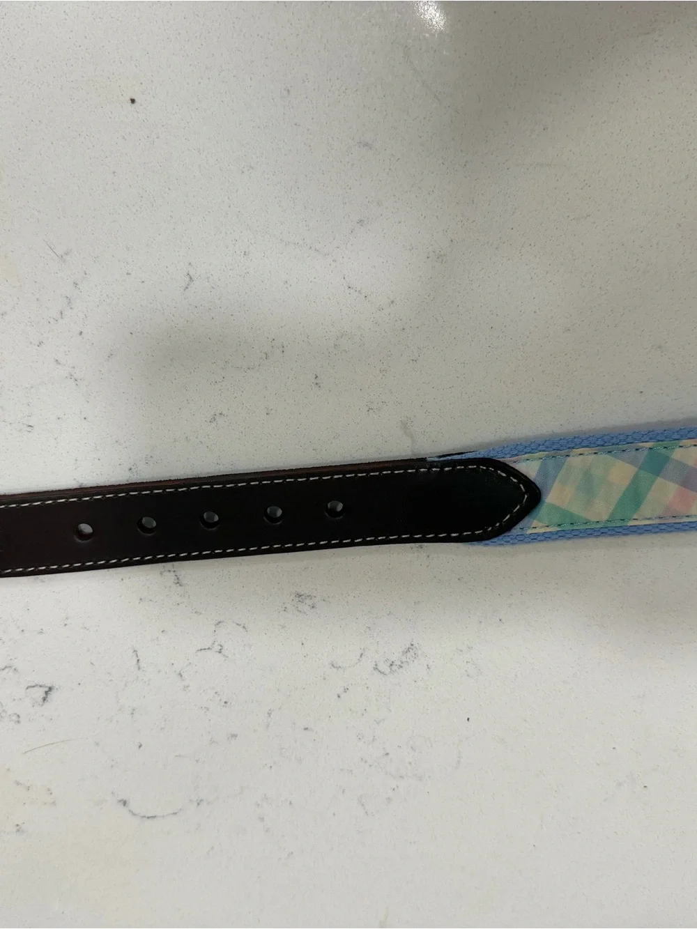 Vineyard Vines Boys Belt, Sz 28, Pastel Plaid Canvas